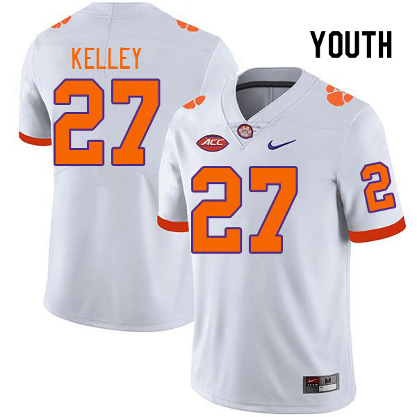 Youth Clemson Tigers Misun Kelley #27 College White NCAA Authentic Football Stitched Jersey 23IH30UD